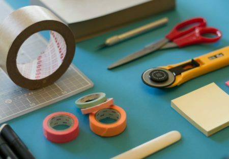 a group of office supplies