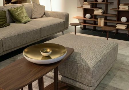 a living room with a couch and coffee table