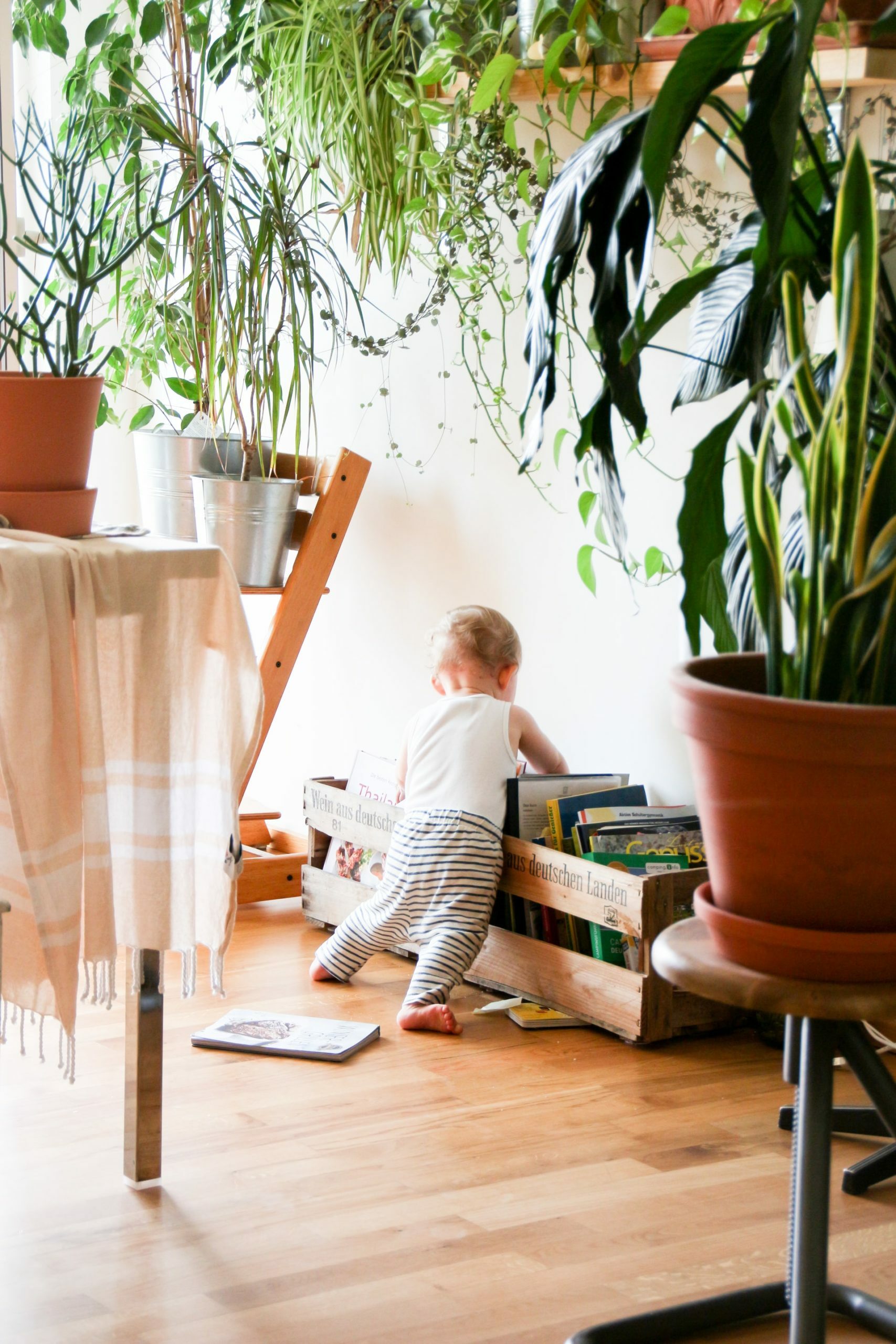 a child sitting on a chair