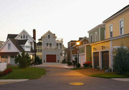 a street with houses on the side