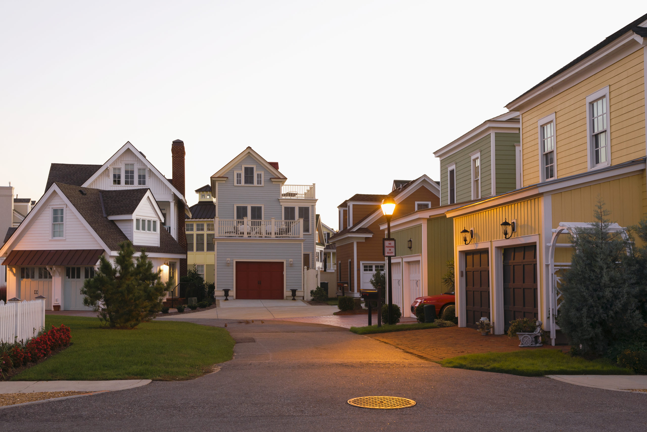 a street with houses on the side